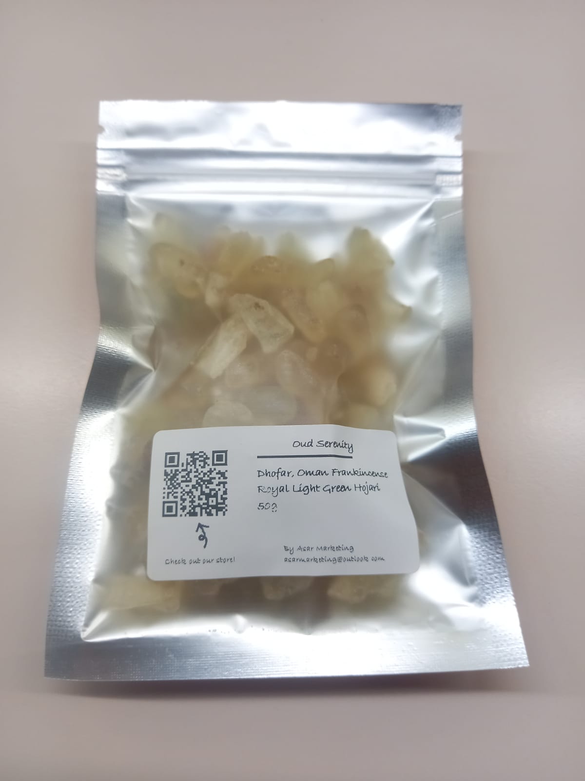 Hojari Light Green Frankincense Boswellia Sacra Al-Luban Olibanum Ru Xiang Kemenyan Arab from Dhofar, Oman