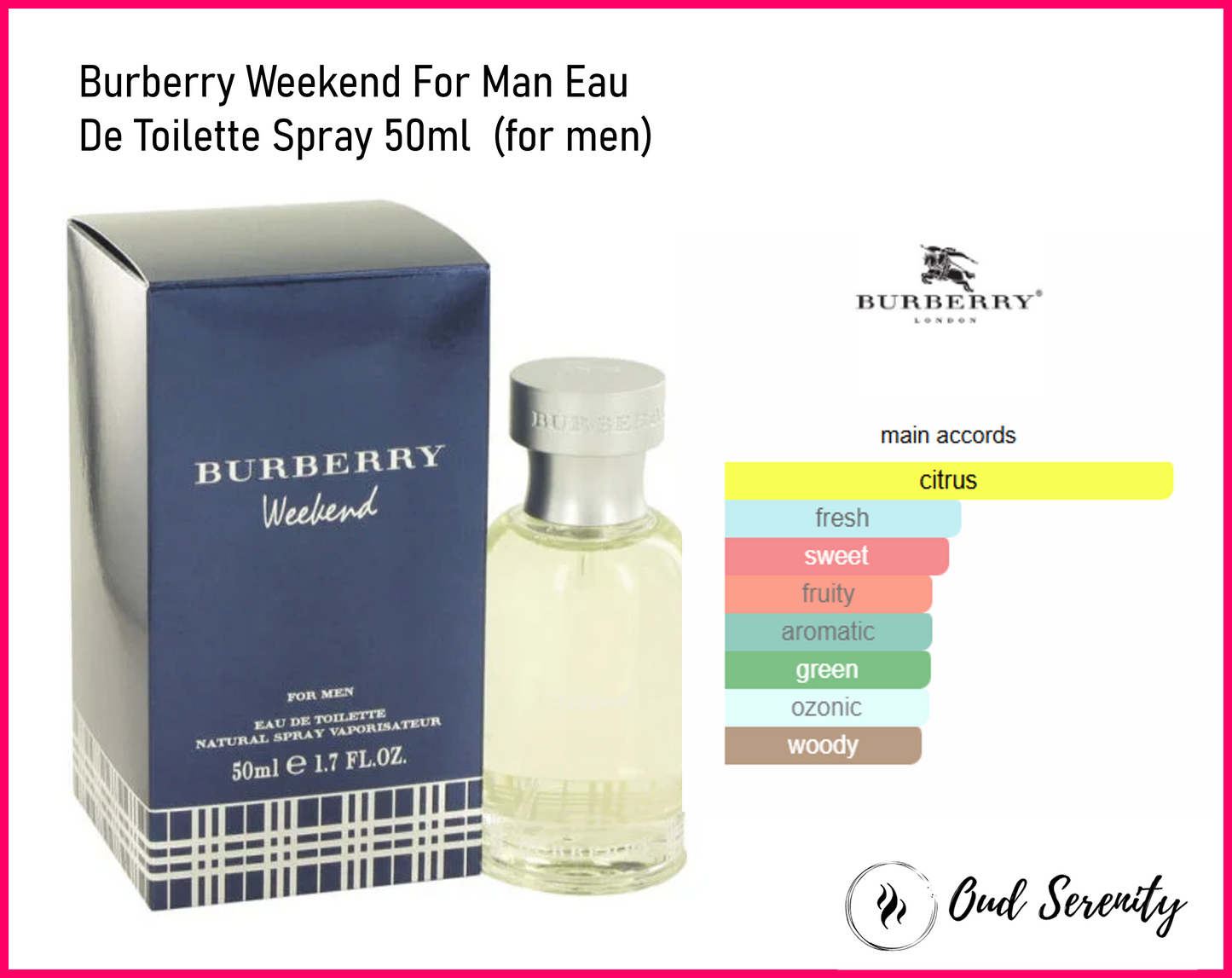 GENUINE Burberry Weekend For Men Eau De Toilette Spray 50ml