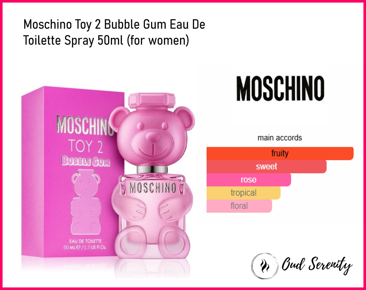 GENUINE Moschino Toy 2 Bubble Gum Eau De Toilette Spray 50ml