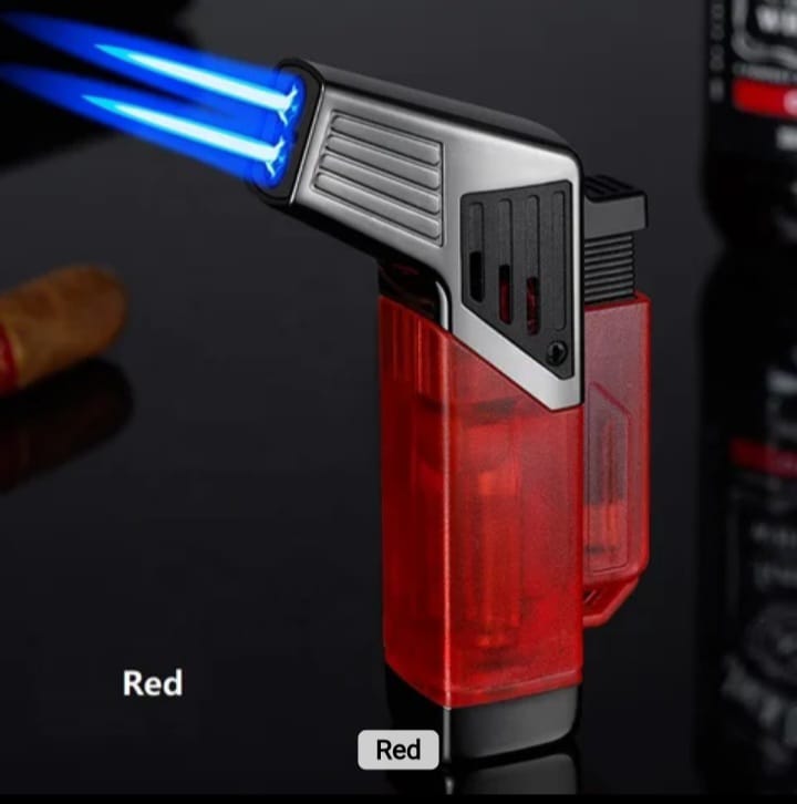 TWIN FLAME Windproof Jet Torch Refillable Butane Lighter