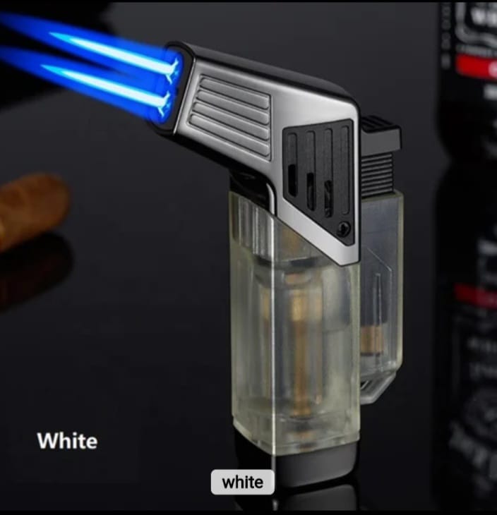TWIN FLAME Windproof Jet Torch Refillable Butane Lighter