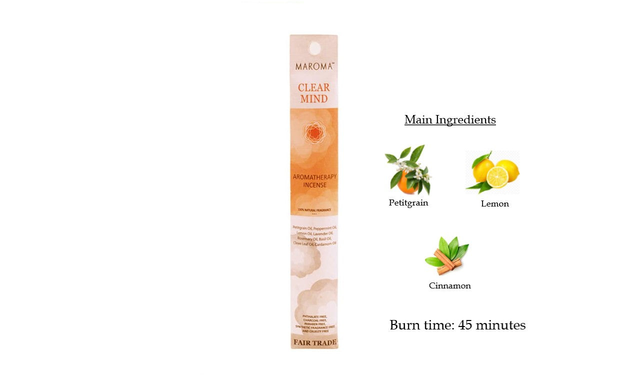 Maroma Aromatherapy - Clear Mind (10 Incense Sticks)