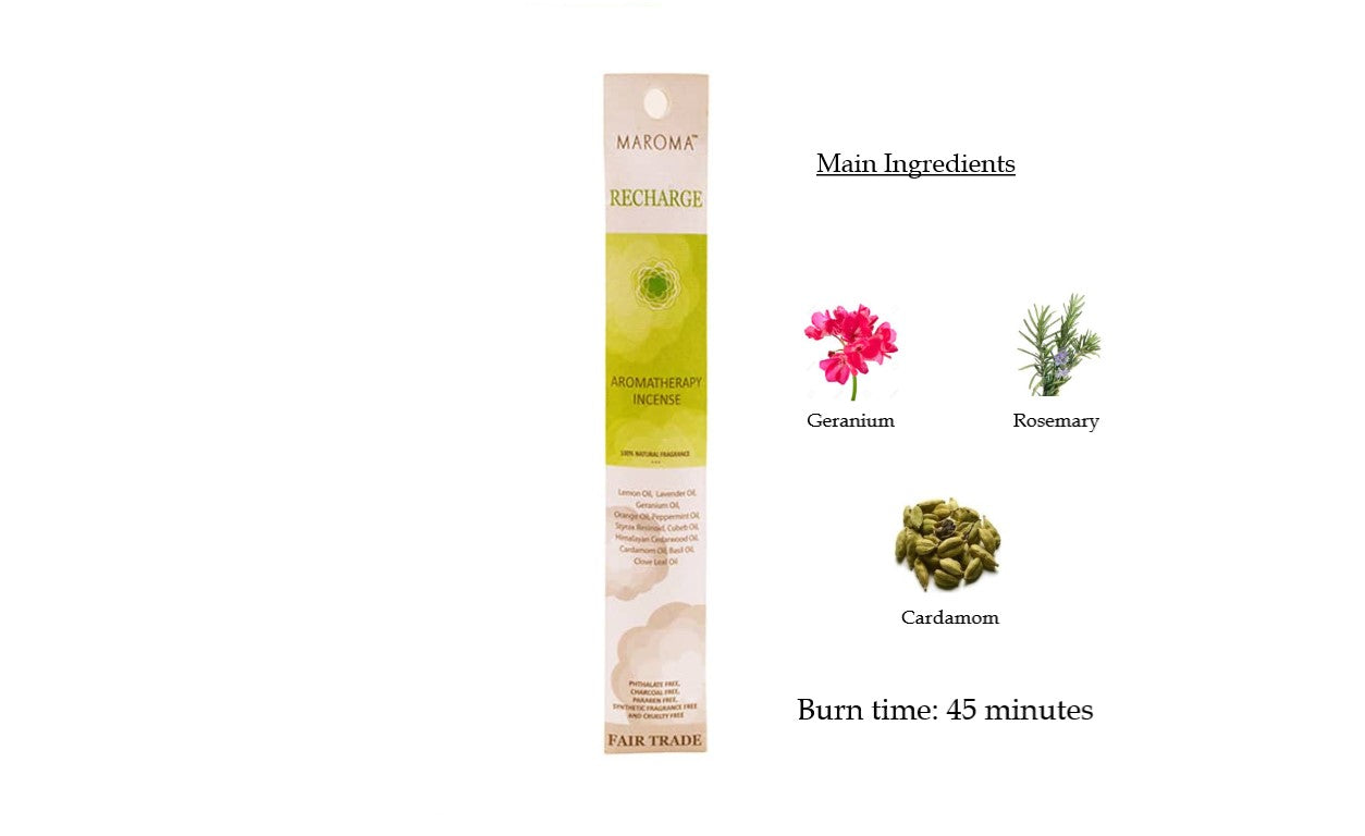 Maroma Aromatherapy - Recharge (10 Incense Sticks)