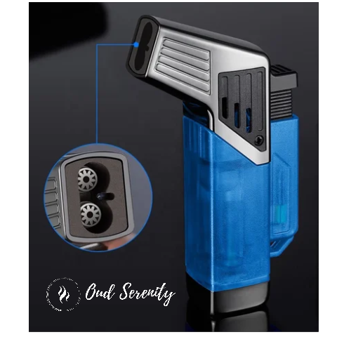 TWIN FLAME Windproof Jet Torch Refillable Butane Lighter