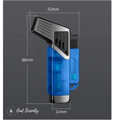 TWIN FLAME Windproof Jet Torch Refillable Butane Lighter