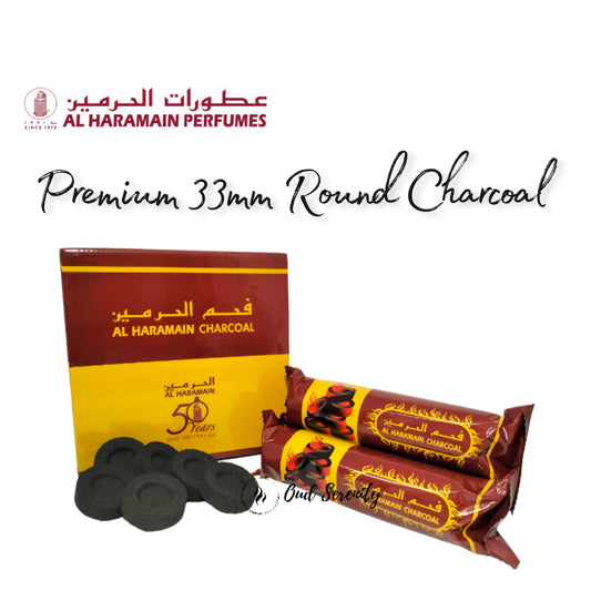 Al Haramain Premium 33-millimeter Round Charcoal for Incense, Bukhoor, Resins, Oud, and Powdered Herbal Burning